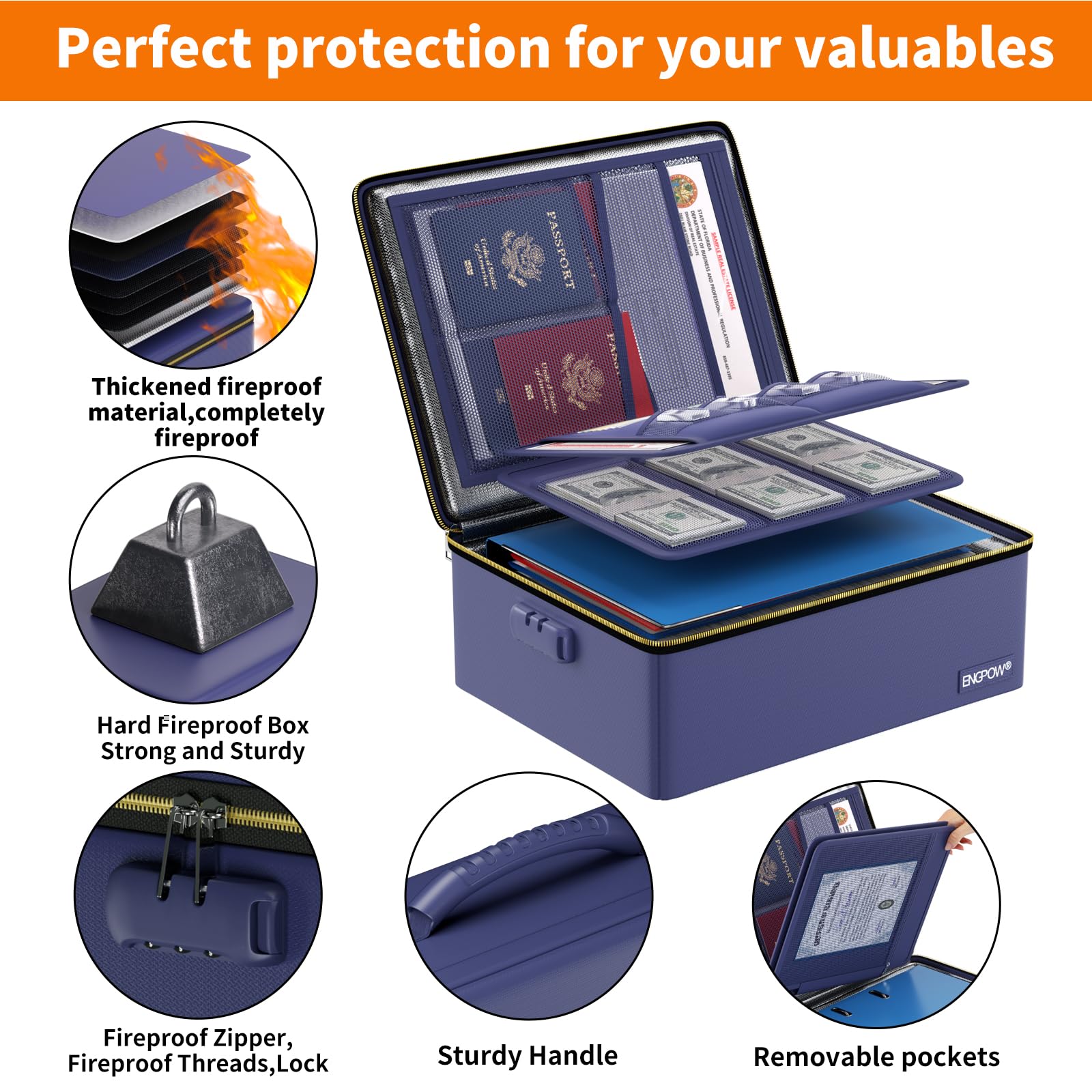 Home Office Travel Document - Ognioodporny organizer na dokumenty na rozpoczęcie