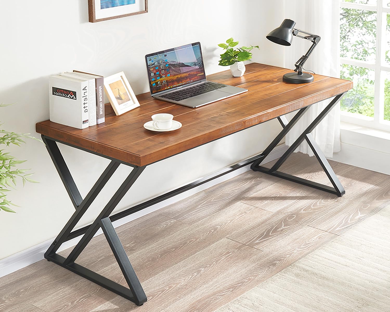 Home Office Work Table - Biurko komputerowe z litego drewna o