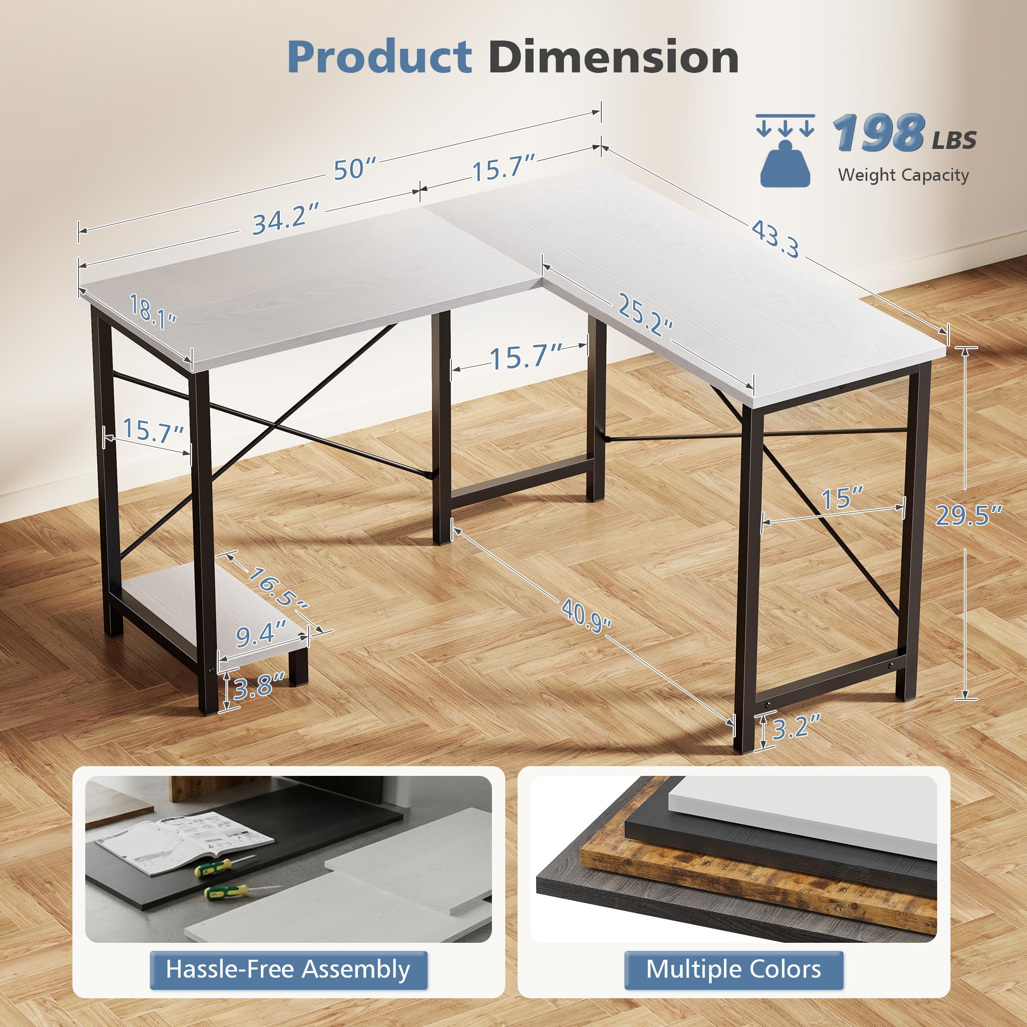 Biurko narożne w kształcie lit – Home Office Work Table recenzja i cena