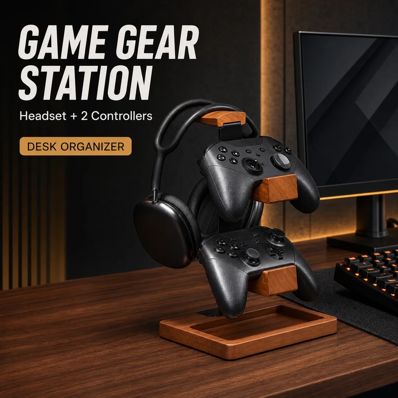 Drewniany stojak na słuchawki, – Home Office Headset recenzja i cena